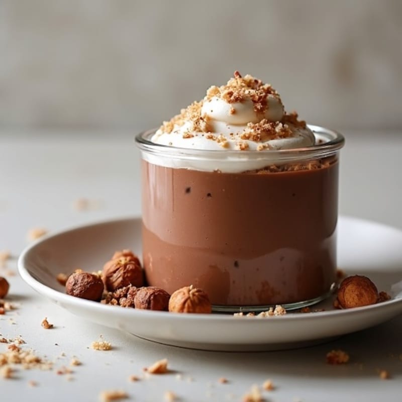 Chocolate Protein Mousse with Toasted Hazelnuts