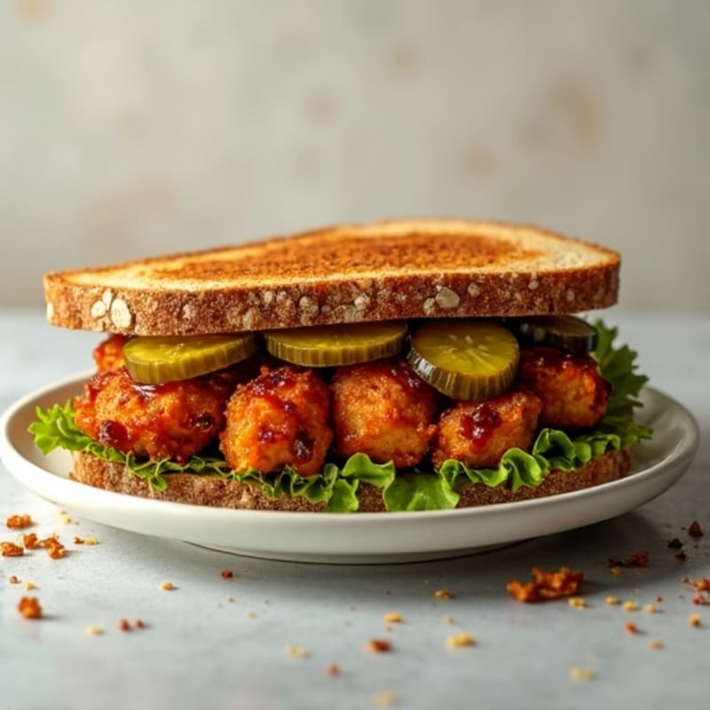 Crispy Smoky BBQ Tempeh Sandwich