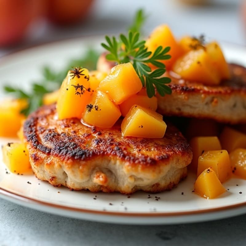 Crispy Pork Chops with Warm Peach Chutney
