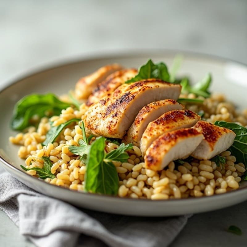 Chicken and Rice Salad with Crisp Greens
