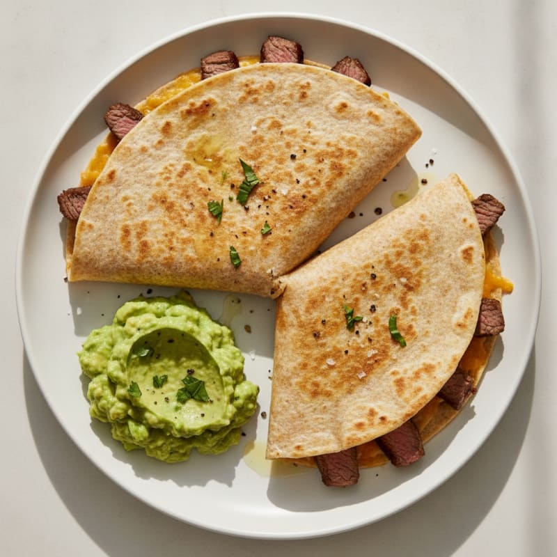 Carne Asada Quesadillas with Guacamole