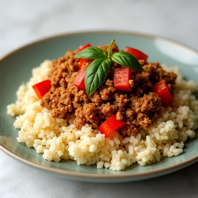 Spiced Ground Turkey with Cauliflower Rice