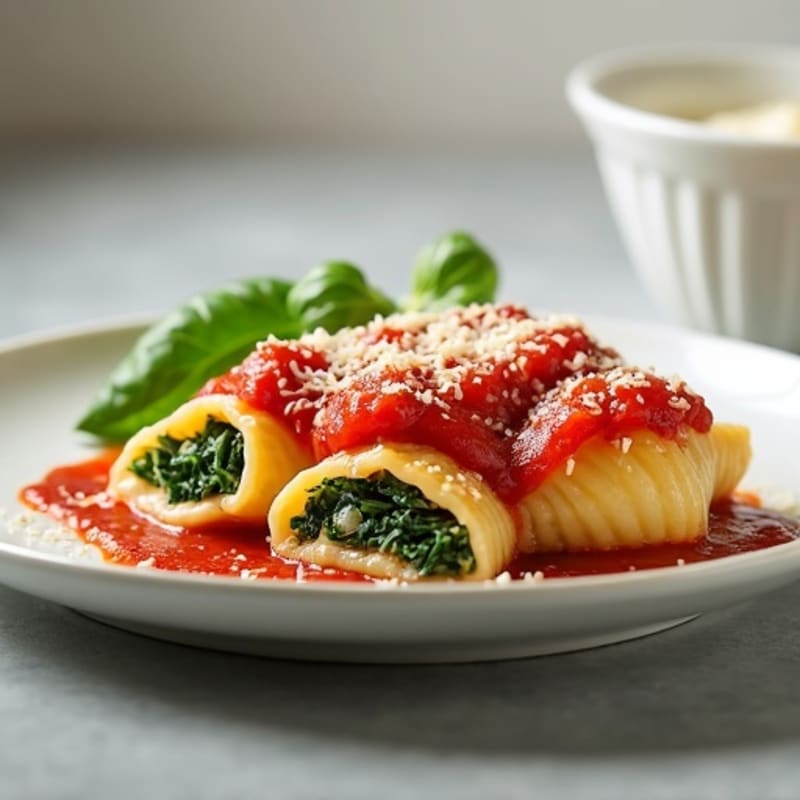 Creamy Baked Spinach Ricotta Stuffed Shells