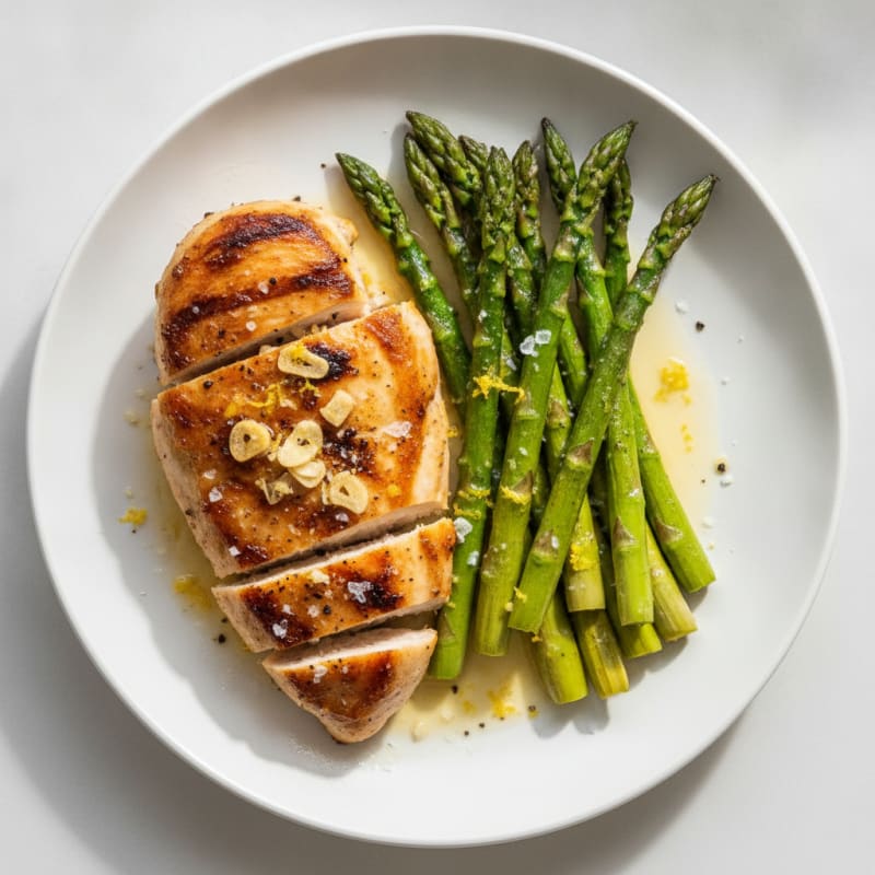 Pan-Seared Chicken with Roasted Asparagus