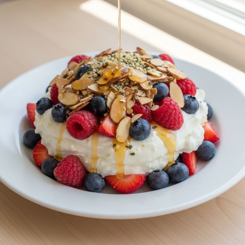 Greek Yogurt Protein Parfait with Mixed Berries