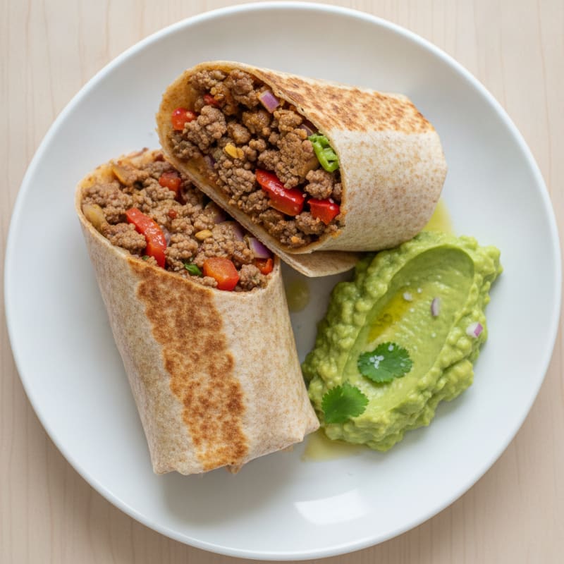 Beef Burrito with Fresh Guacamole
