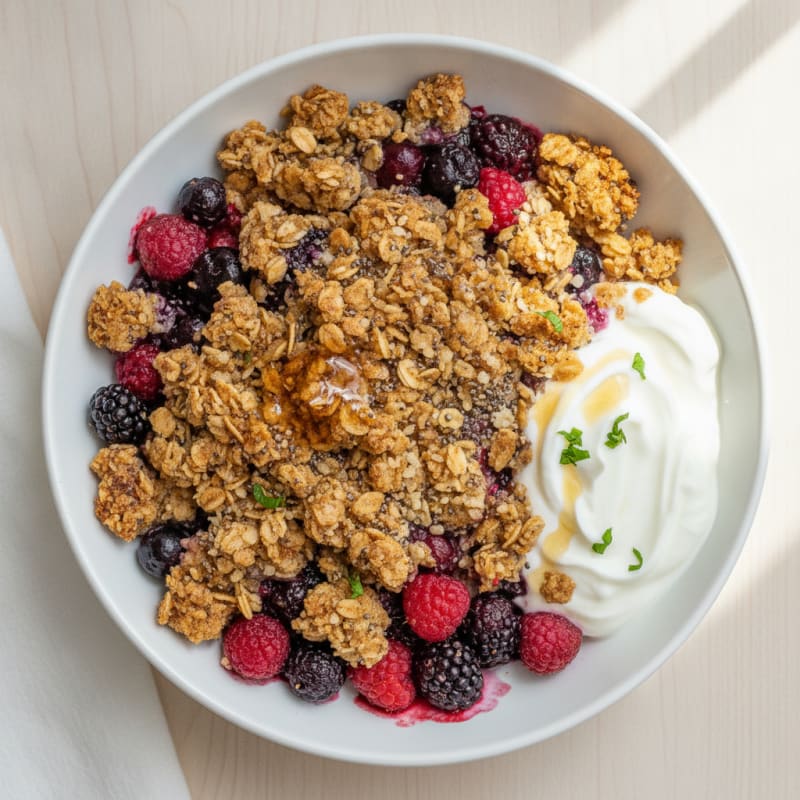Baked Berry Crumble with Oats