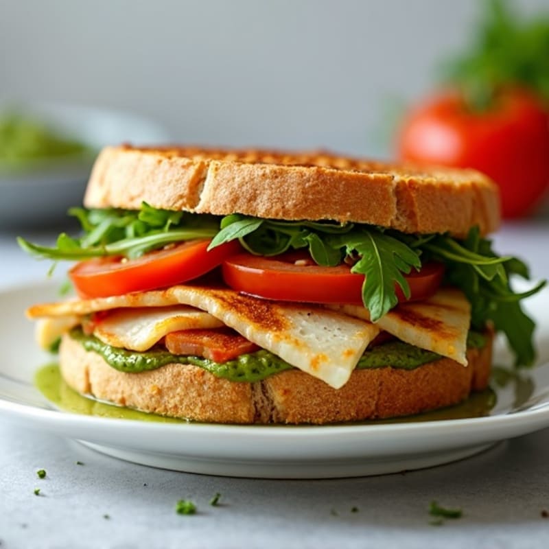 Crispy Grilled Turkey Pesto Sandwich
