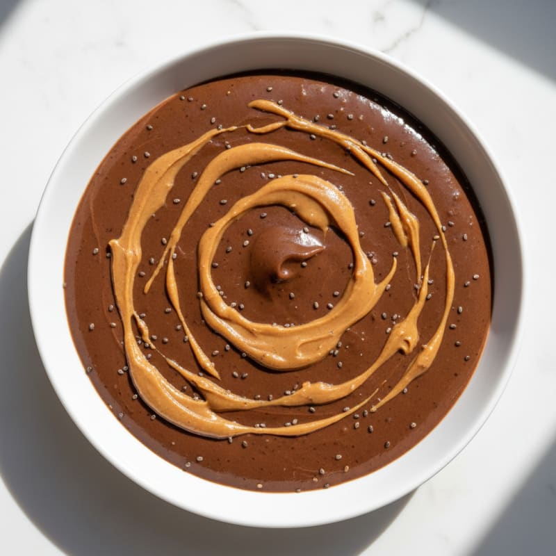 Silky Chocolate Protein Pudding with Peanut Butter Swirl