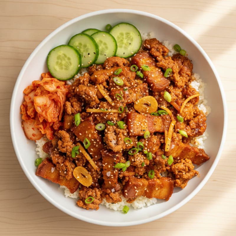 Spicy Gochujang Pork Belly Bowl