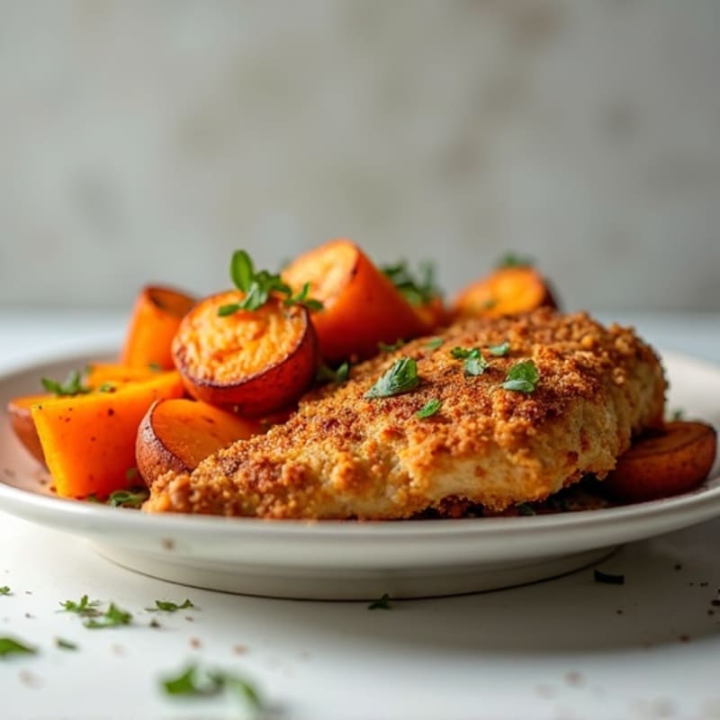 Crispy Chicken with Roasted Sweet Potatoes