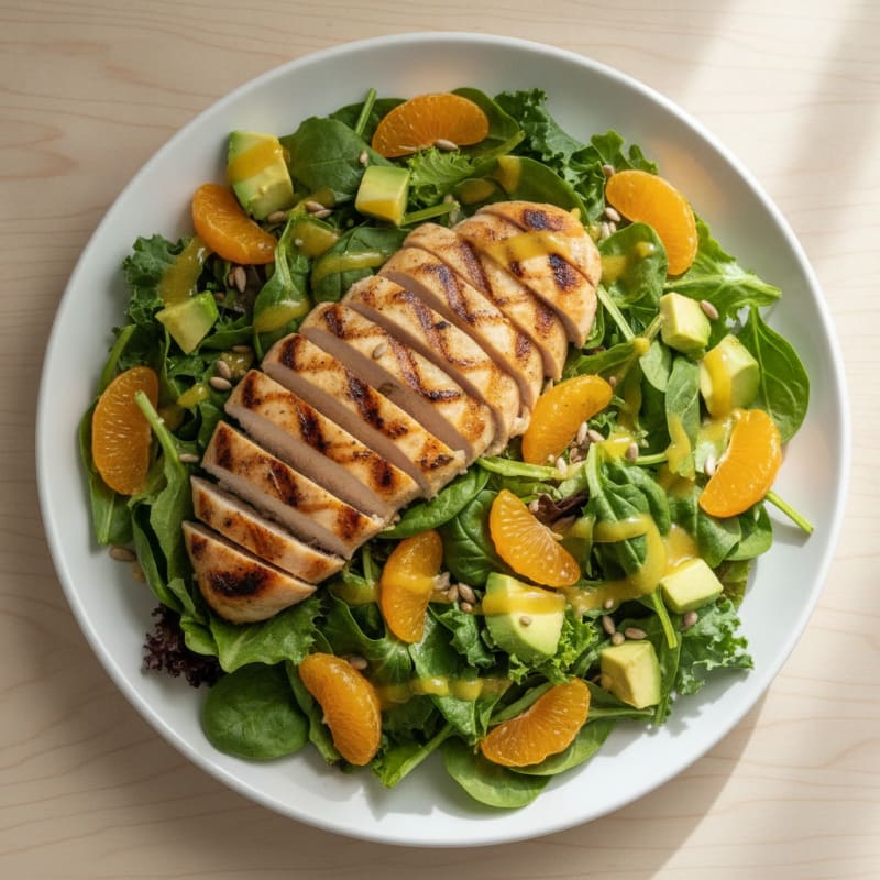 Grilled Chicken Breast Salad with Mixed Greens and Citrus Vinaigrette