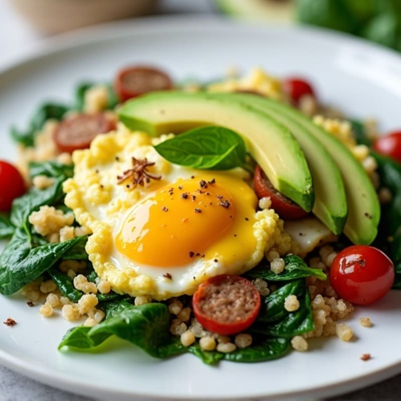 Egg White Scramble with Spinach and Turkey Sausage