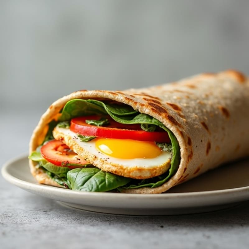 Crispy Egg and Turkey Breakfast Wrap