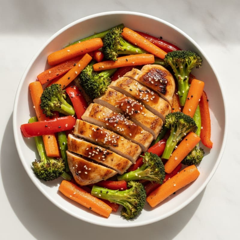 Clean Teriyaki Chicken with Roasted Garden Vegetables
