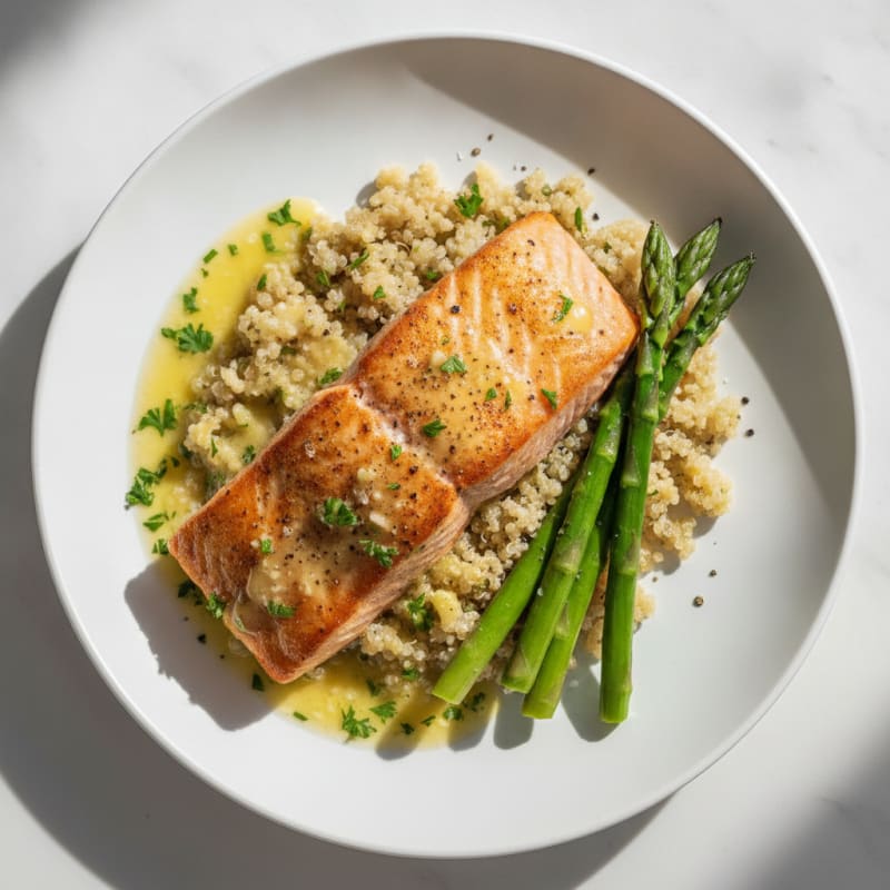 Pan-Seared Salmon with Lemon-Herb Sauce