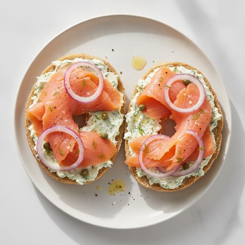 Smoked Salmon Bagel with Dill Cream Cheese