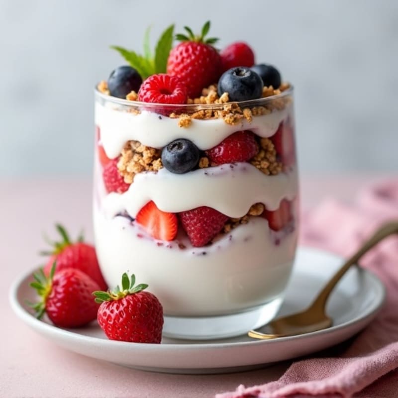 Creamy Greek Yogurt Protein Parfait with Mixed Berries