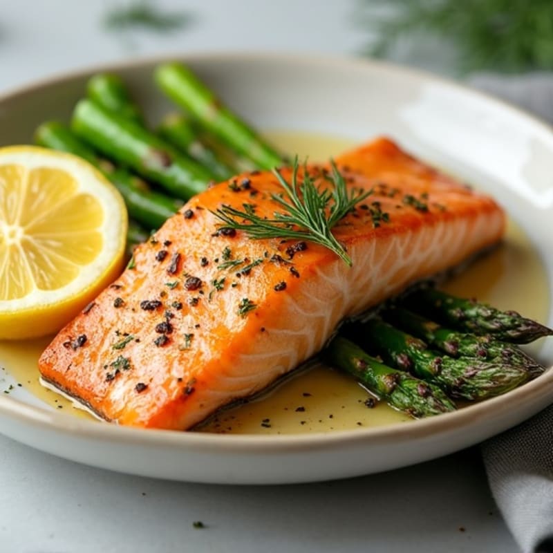 Lemon-Herb Roasted Salmon with Crispy Asparagus