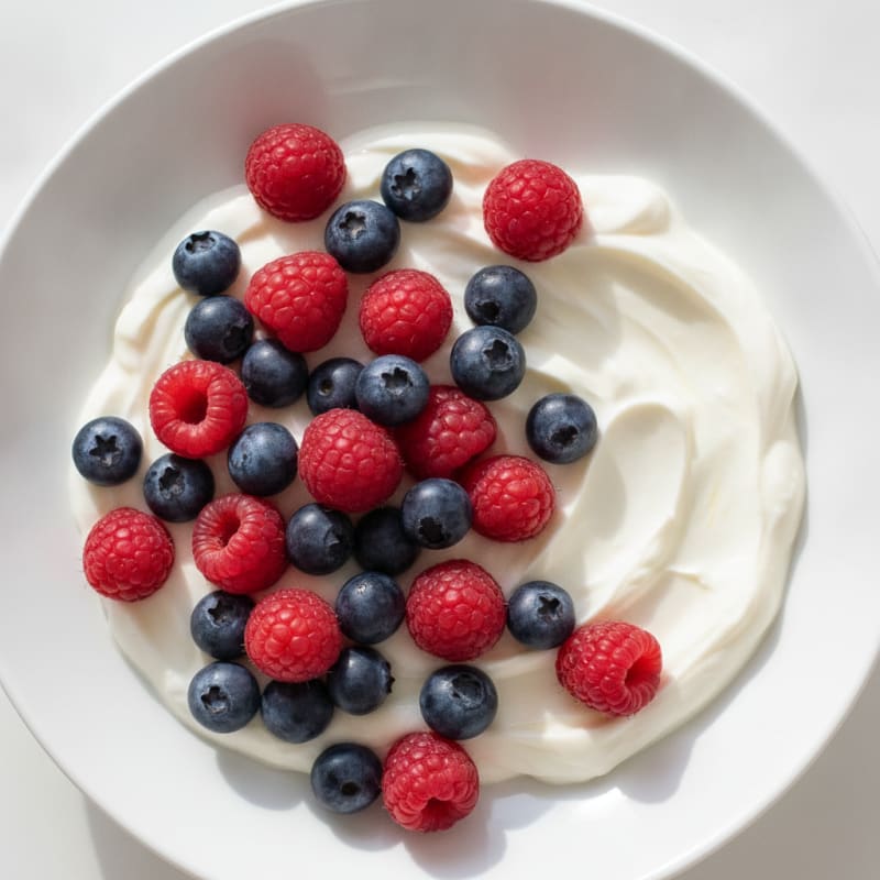Silky Greek Yogurt with Mixed Berries