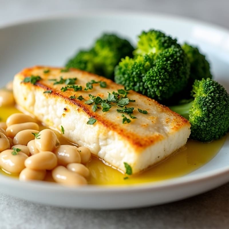 Seared Cod with Roasted Broccoli and Lemon