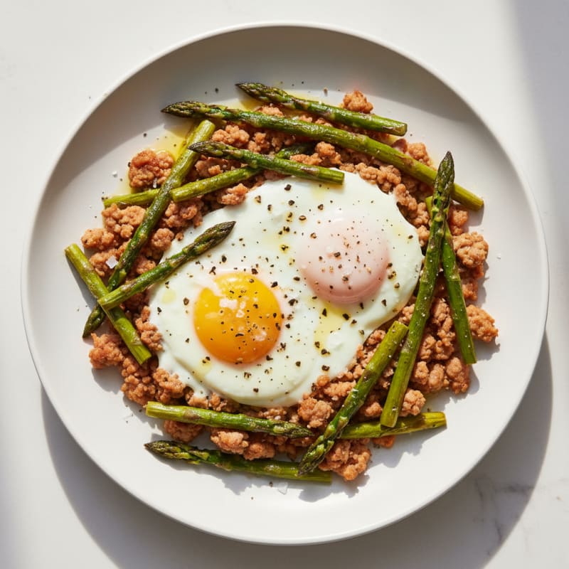 Baked Eggs with Roasted Asparagus