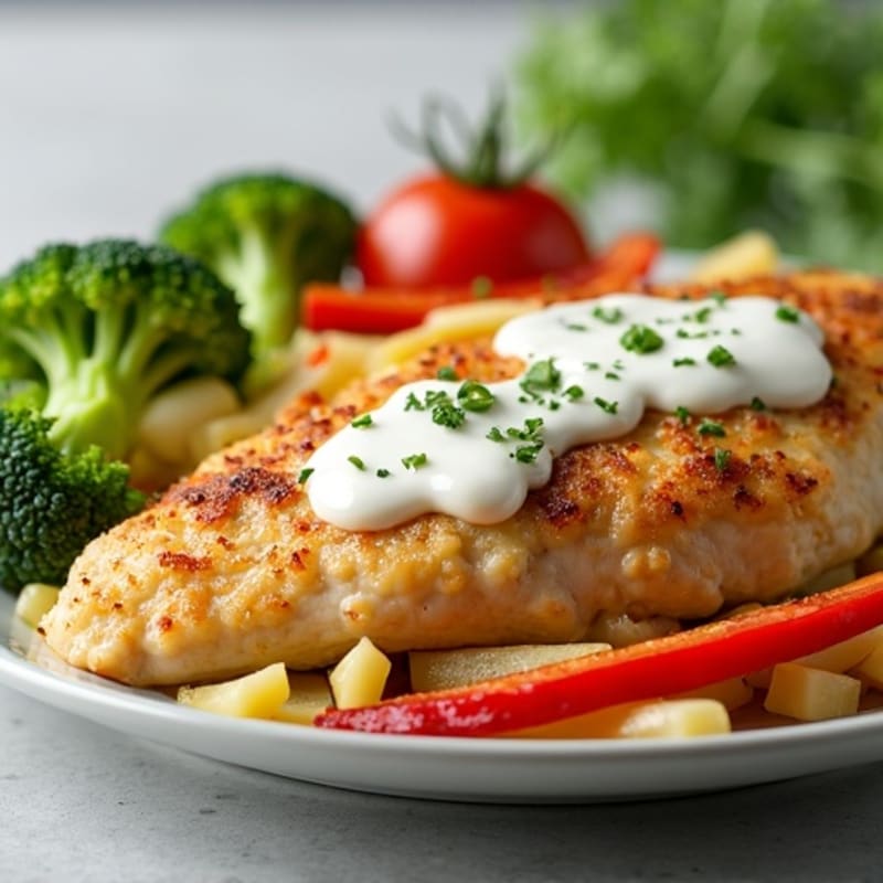 Healthy Creamy Chicken and Vegetable Bake