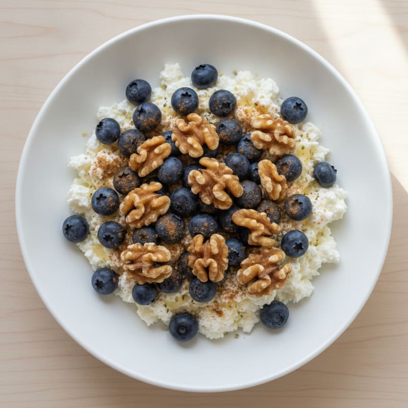 High-Protein Berry and Walnut Cottage Cheese Bowl