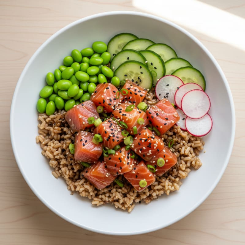 Zesty Salmon Poke Rice Bowl
