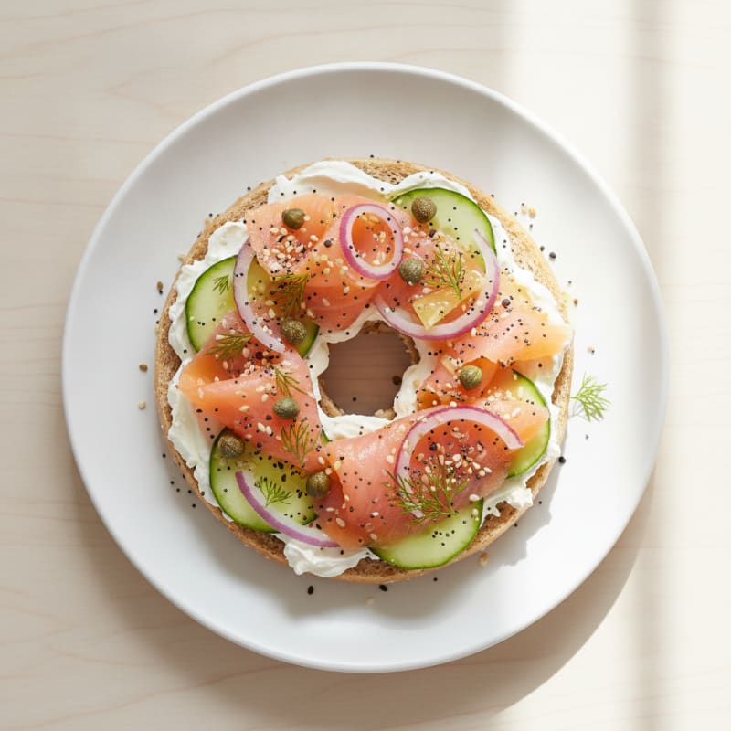 Smoked Salmon Everything Bagel with Cream Cheese