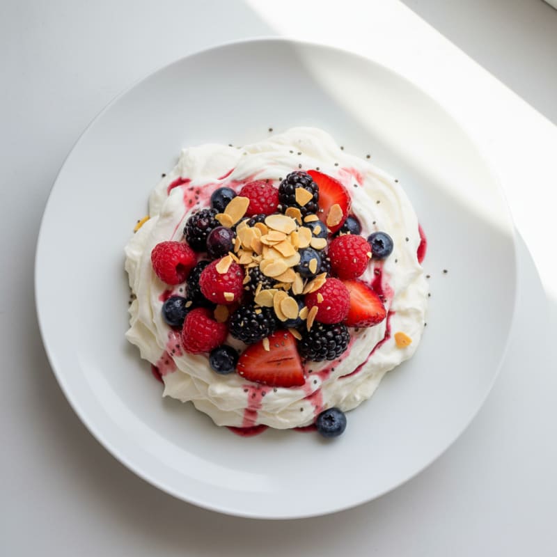 Silky Greek Yogurt Protein Mousse with Mixed Berries