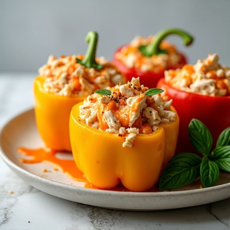 Creamy Buffalo Chicken Stuffed Bell Peppers