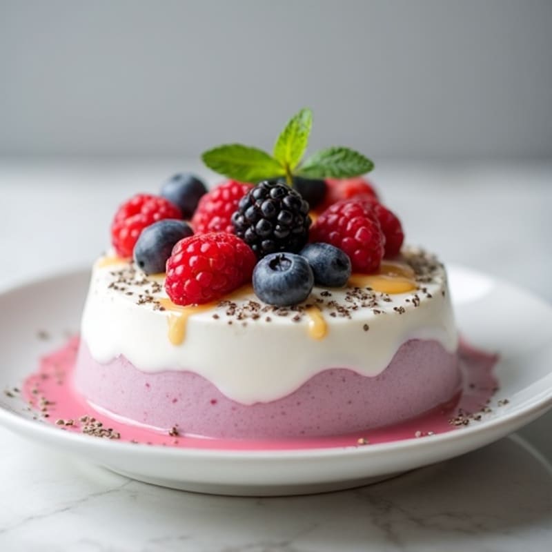 Greek Yogurt Protein Mousse with Mixed Berries