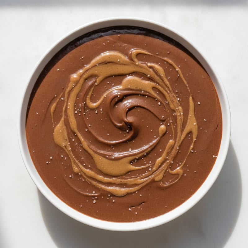 Silky Chocolate Protein Pudding with Almond Butter Swirl