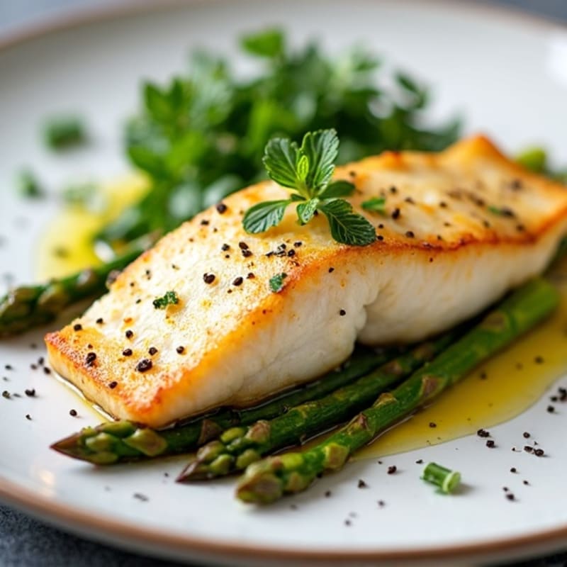 Seared Cod with Asparagus and Lemon Zest