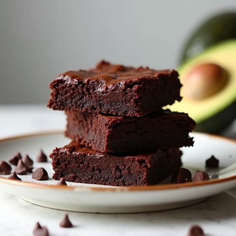 Fudgy Dark Chocolate Avocado Brownies