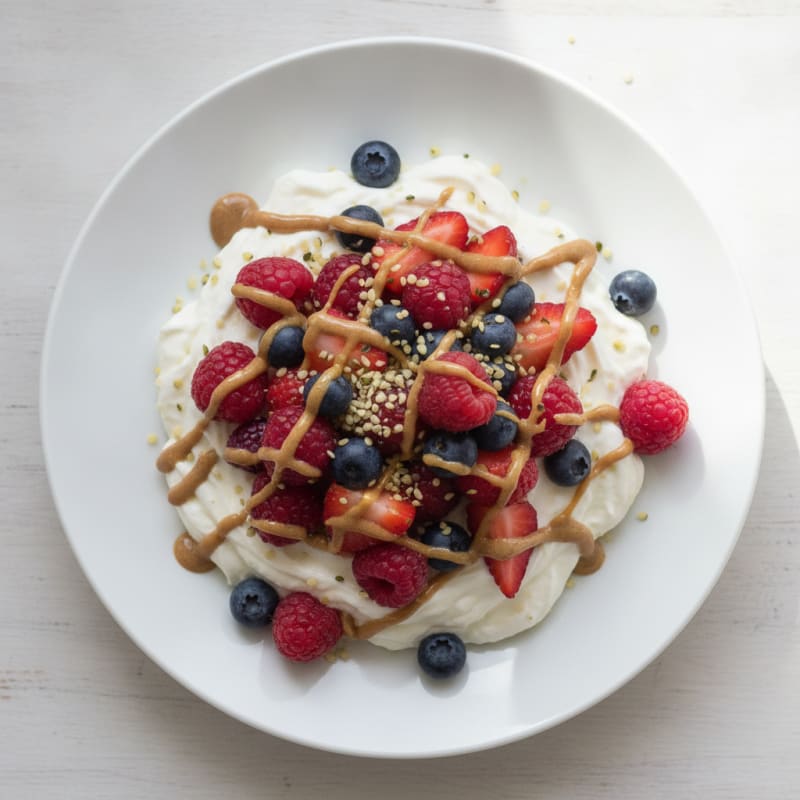 Silky Greek Yogurt Protein Pudding with Mixed Berries