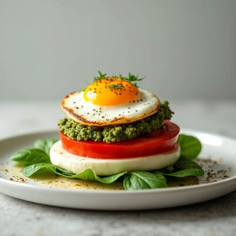 Fresh Basil Pesto Tomato Mozzarella Stack