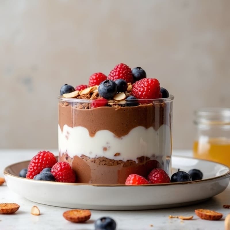 Chocolate Protein Greek Yogurt Parfait