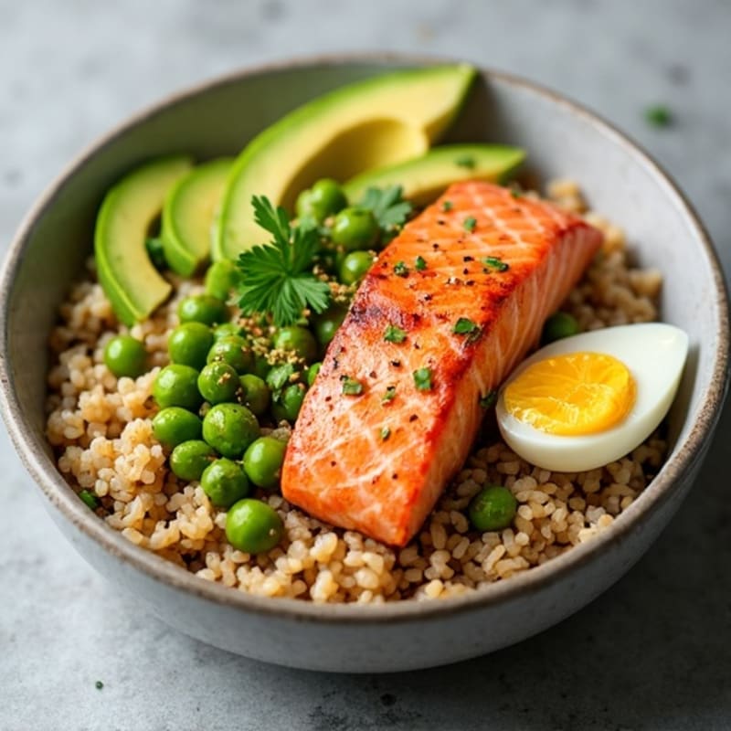 Fresh Salmon Avocado Rice Bowl