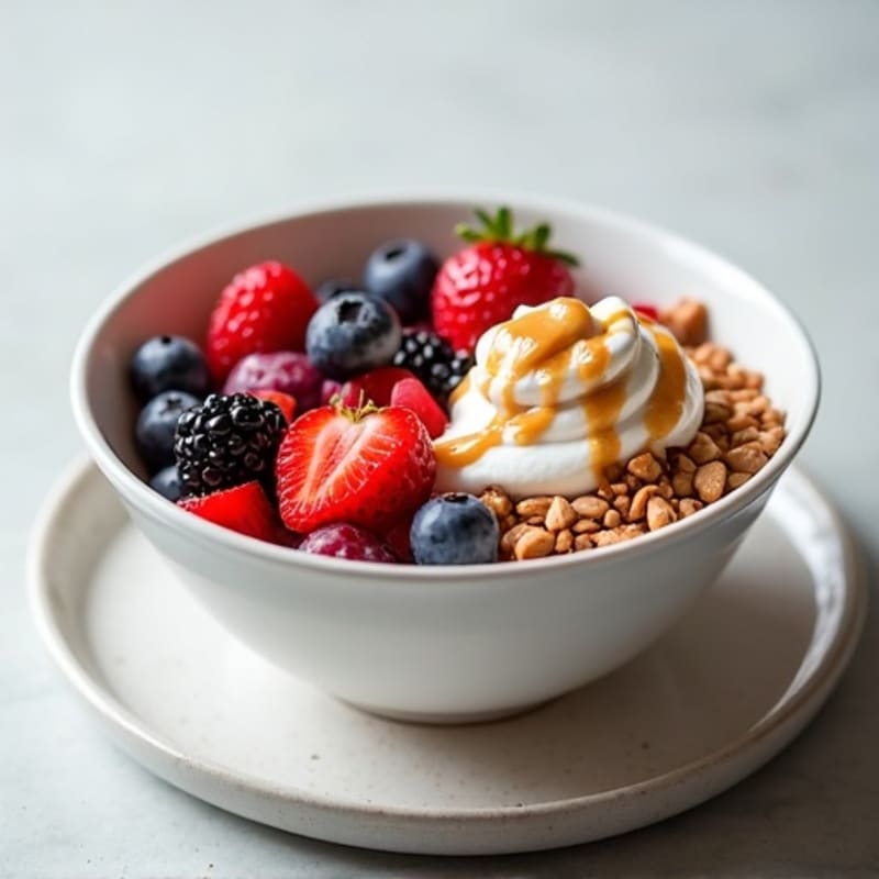 Greek Yogurt Protein Bowl with Mixed Berries and Almond Butter