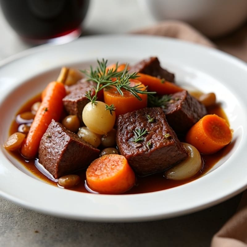 Red Wine Braised Beef with Root Vegetables