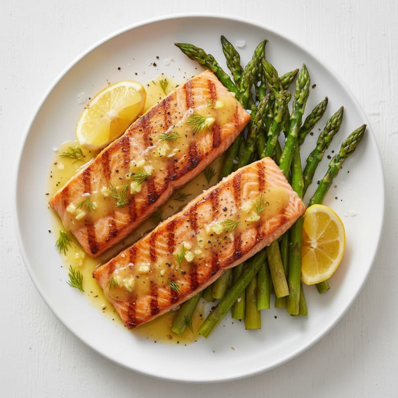 Lemon Herb Grilled Salmon with Asparagus