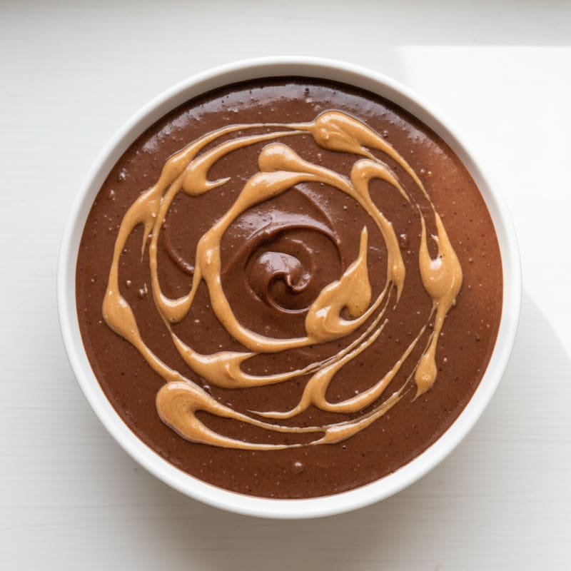 Silky Chocolate Protein Pudding with Peanut Butter Swirl