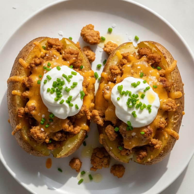 High-Protein Loaded Baked Potatoes with Chives