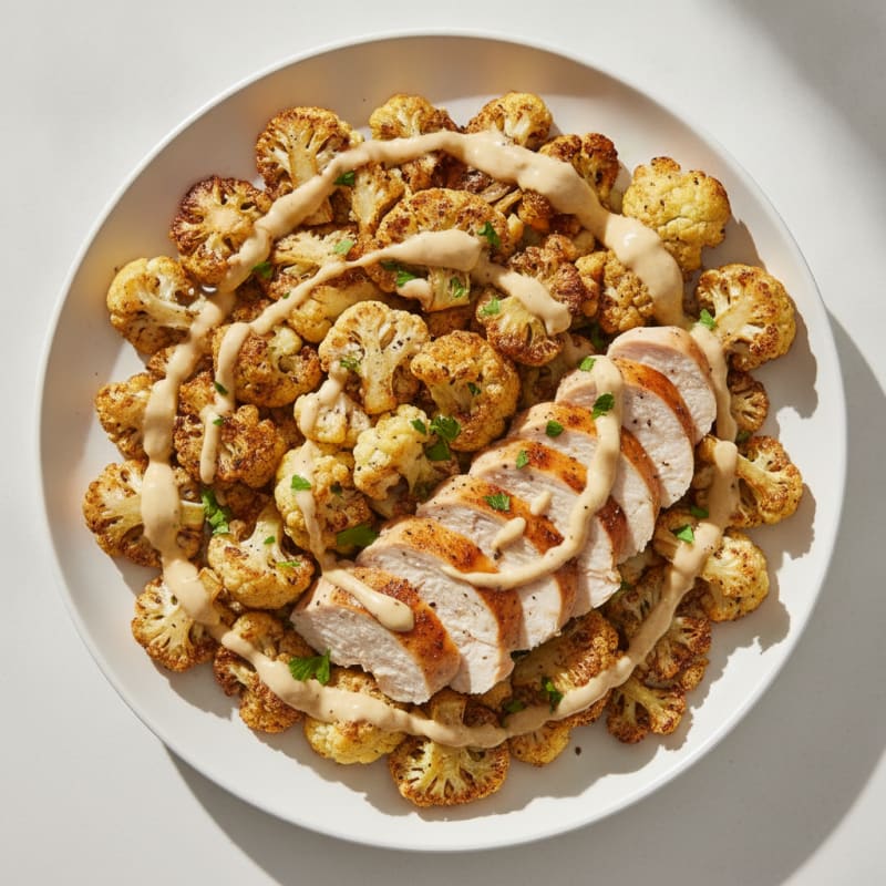 Roasted Cauliflower with Tahini Drizzle