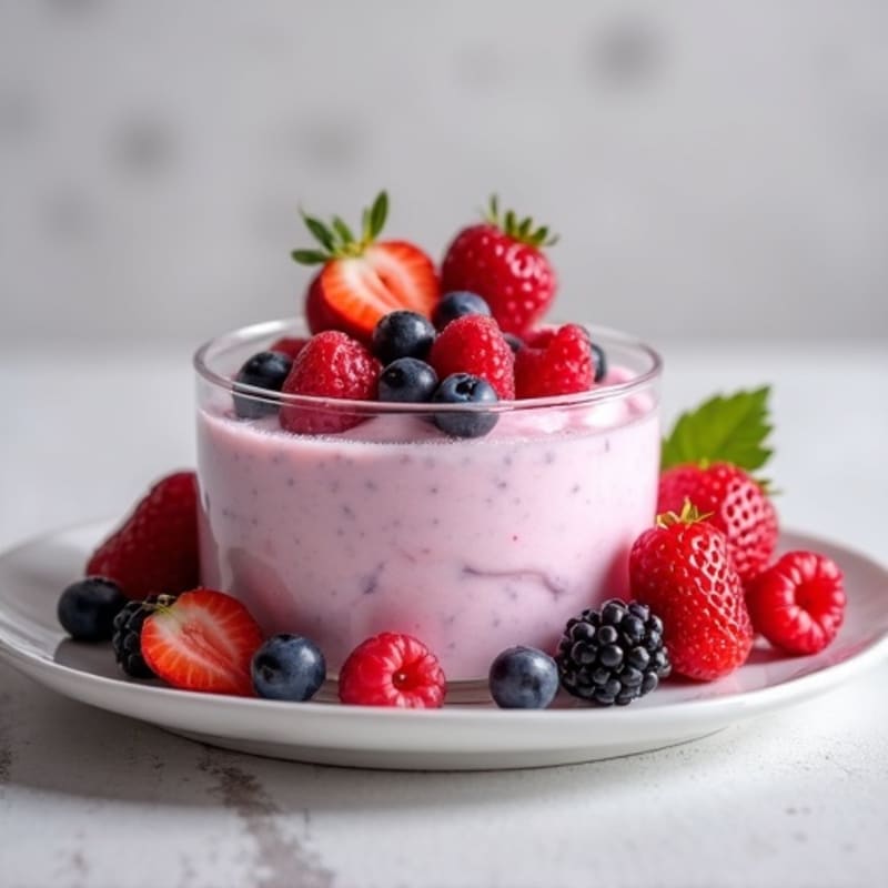 Silky Greek Yogurt Protein Mousse with Mixed Berries