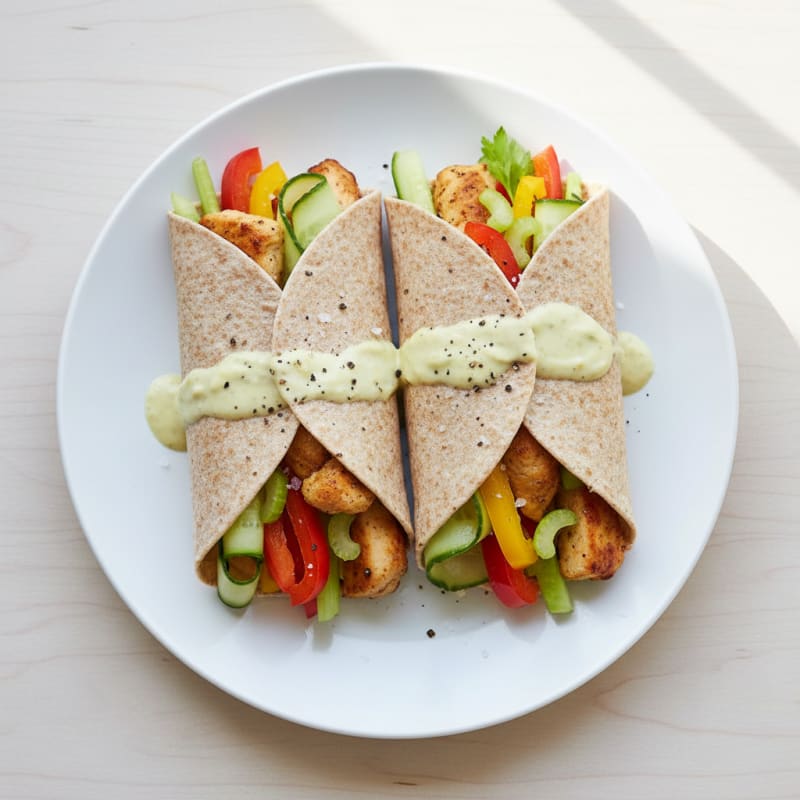 Chicken and Veggie Whole Wheat Wraps