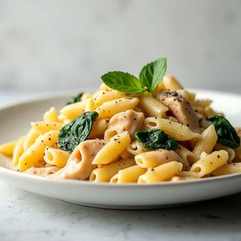 Healthy Creamy Garlic Chicken Pasta