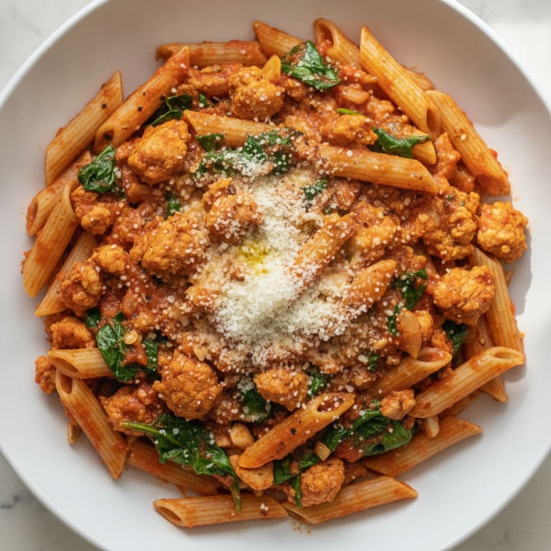 Ground Turkey Penne with Marinara